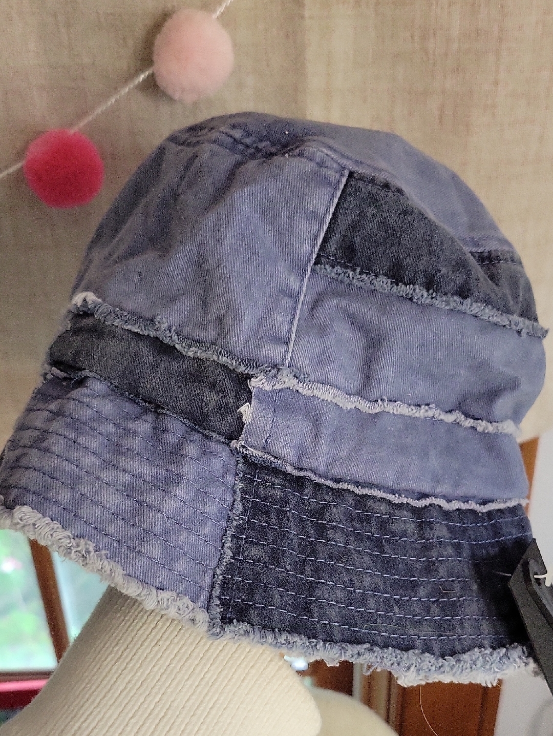 Blue Patchwork Bucket Hat